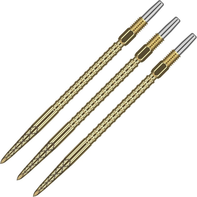 Target Darts نقاط دارت سويس بوينت DS (طقم 3 قطع من النصائح) – 26 مم/30 مم/35 مم/40 مم – ذهبية/فضية/سوداء SP – تغيير دارت سويس بوينت، ملحقات دارت احترافية، إزالة نصائح الدارت - Image 1